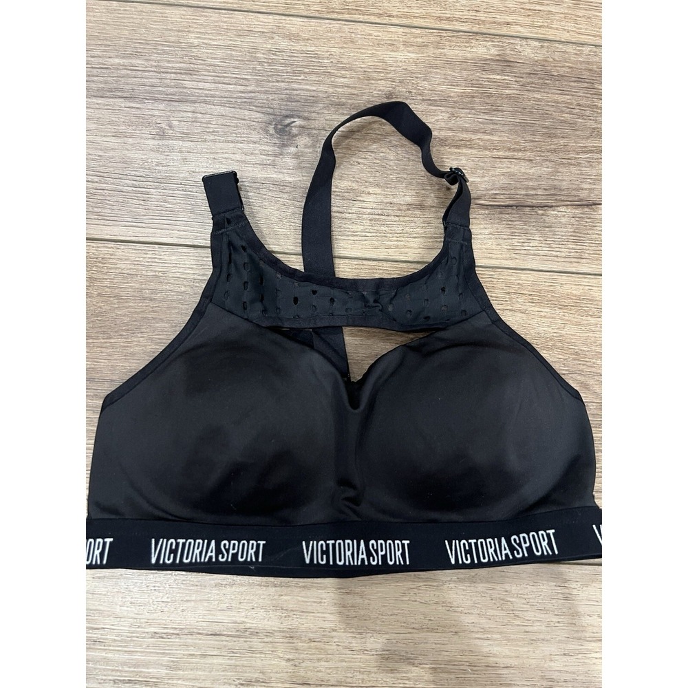 VSX Victorias Secret 32B Lightweight Sports Bra Solid Black No Wire